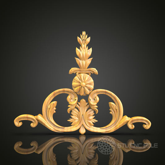 Floral Elegance STL Model for CNC Routers - Perfect for Artcam & Aspire, Sophisticated Wall Decor