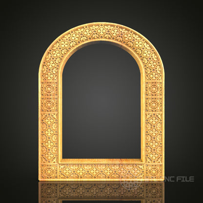 Ornate Gothic Arch Frame STL Model - CNC Router Files for Artcam, Aspire - Historical Wood Art, Wall Decor CNC Engraving