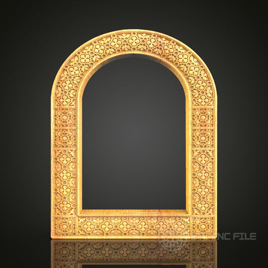 Ornate Gothic Arch Frame STL Model - CNC Router Files for Artcam, Aspire - Historical Wood Art, Wall Decor CNC Engraving