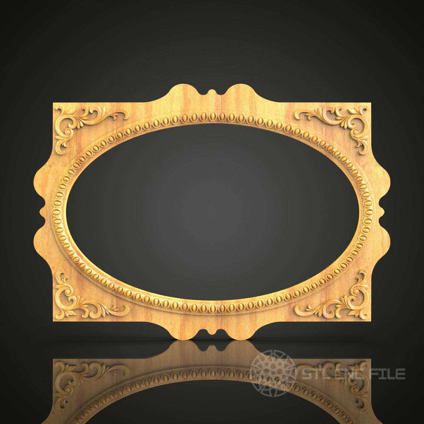 Classic Arched Wall Mirror Frame STL for CNC, Digital File for Router and Engraver
