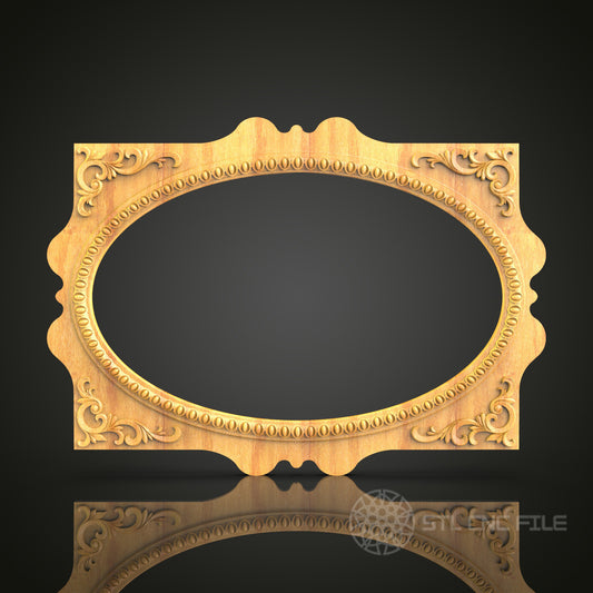 Classic Arched Wall Mirror Frame STL for CNC, Digital File for Router and Engraver