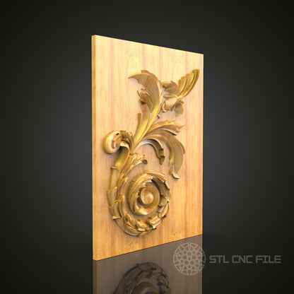 Elegant Baroque Swirl STL Model for CNC Routers – Luxury Wood Art and Wall Decor