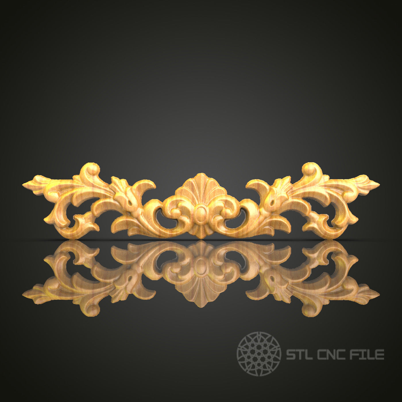 Baroque Style CNC Wood Carving STL Model – Elegant Wall Art Decoration