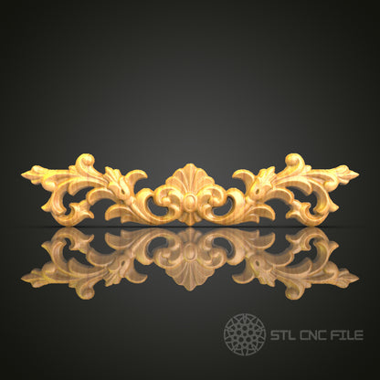 Baroque Style CNC Wood Carving STL Model – Elegant Wall Art Decoration