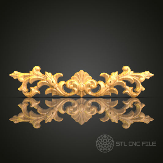 Baroque Style CNC Wood Carving STL Model – Elegant Wall Art Decoration