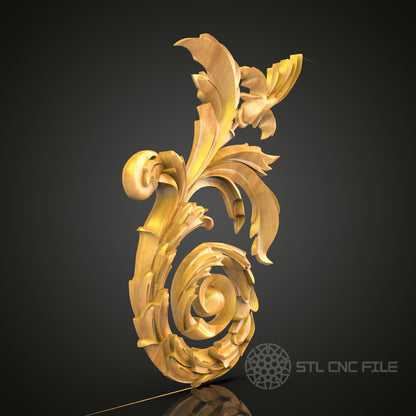 Floral Elegance STL Model for CNC Routers - Perfect for Artcam & Aspire, Sophisticated Wall Decor