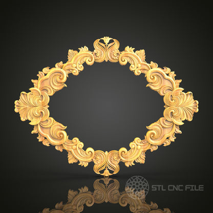 Exquisite Baroque CNC Model, STL for Router Engraver, Artcam Aspire Files