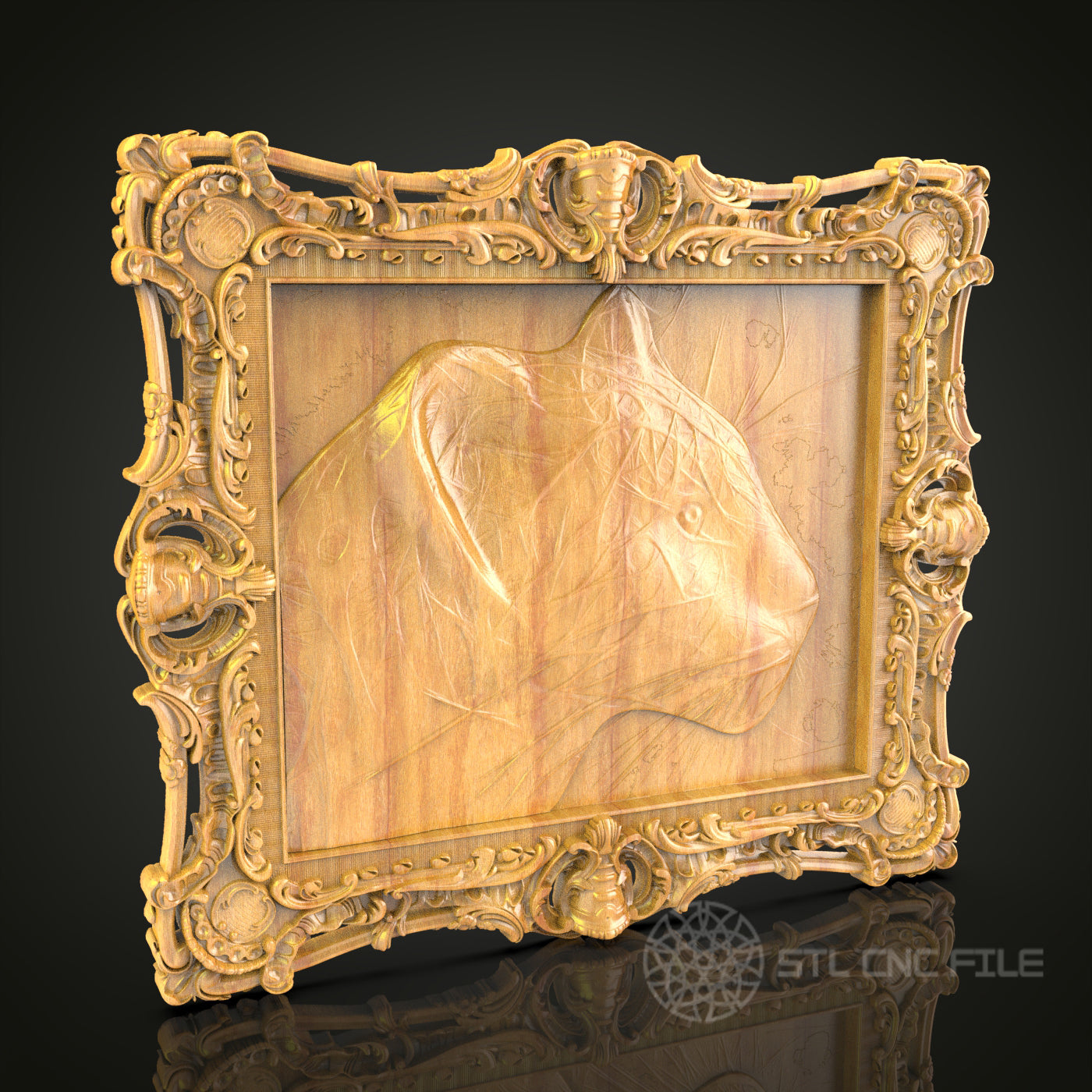 Elegant Wooden Wall Art - CNC Router Engraved, Versatile STL Model for Artcam/Aspire