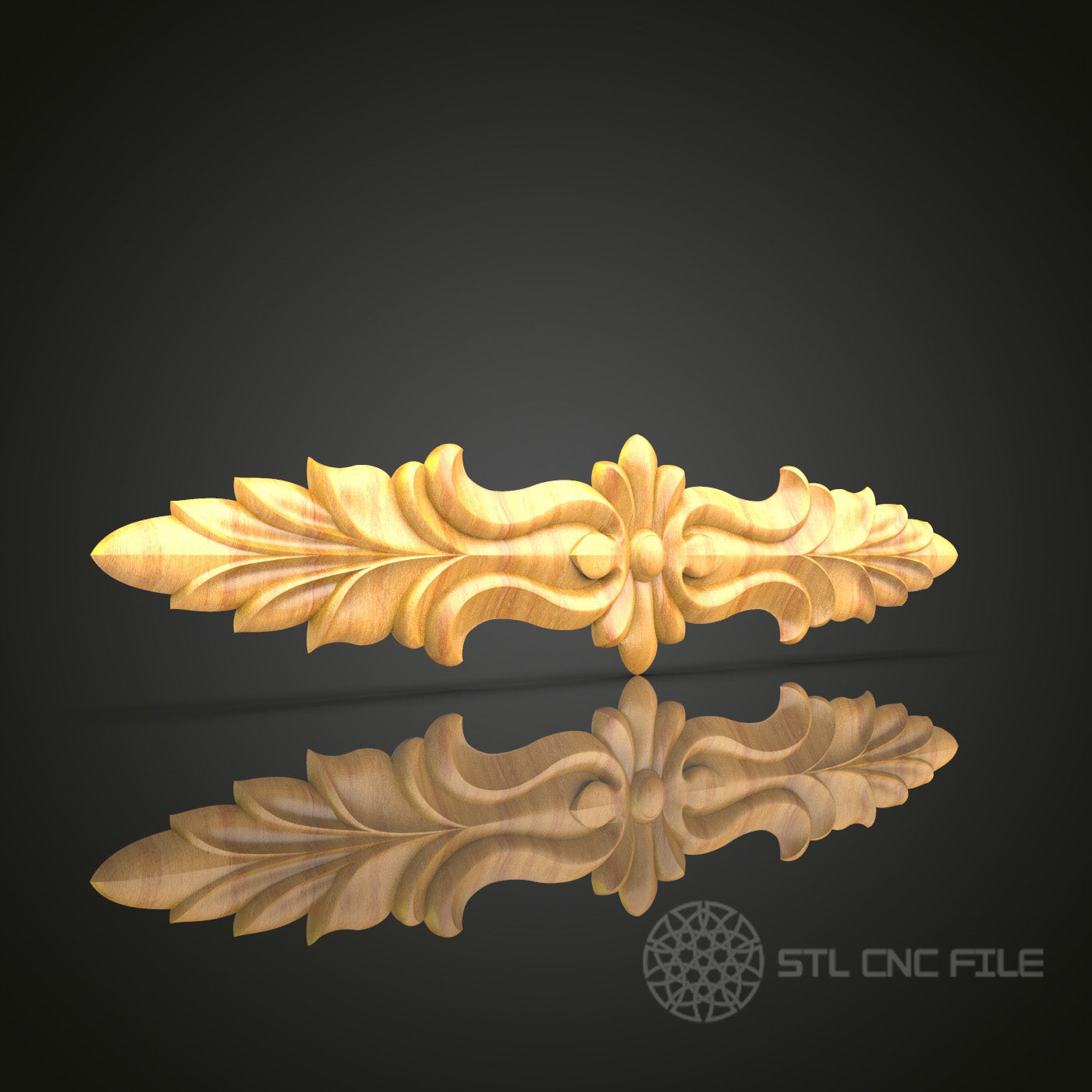 Classic Floral Relief CNC Router Engraver STL Model – Ideal for Artcam & Aspire, Perfect for Elegant Wood Decor