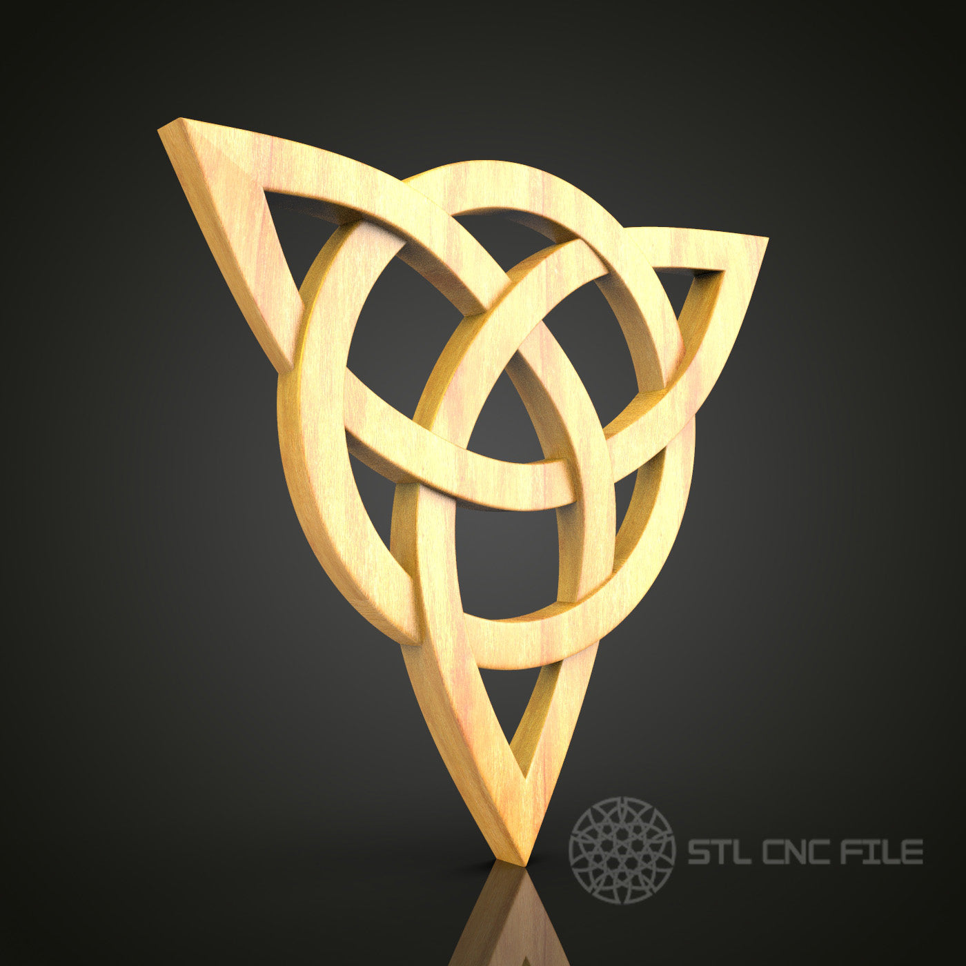 Interlocking Celtic Triangle Knot - CNC Router STL Model for Artcam & Aspire, Wall Art