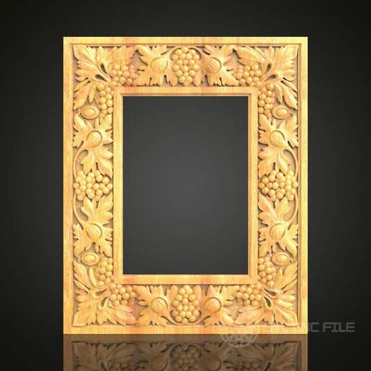 Harvest Theme Frame STL Model - CNC Router Files for Artcam, Aspire - Nature Inspired Wood Art, Wall Decor CNC Engraving