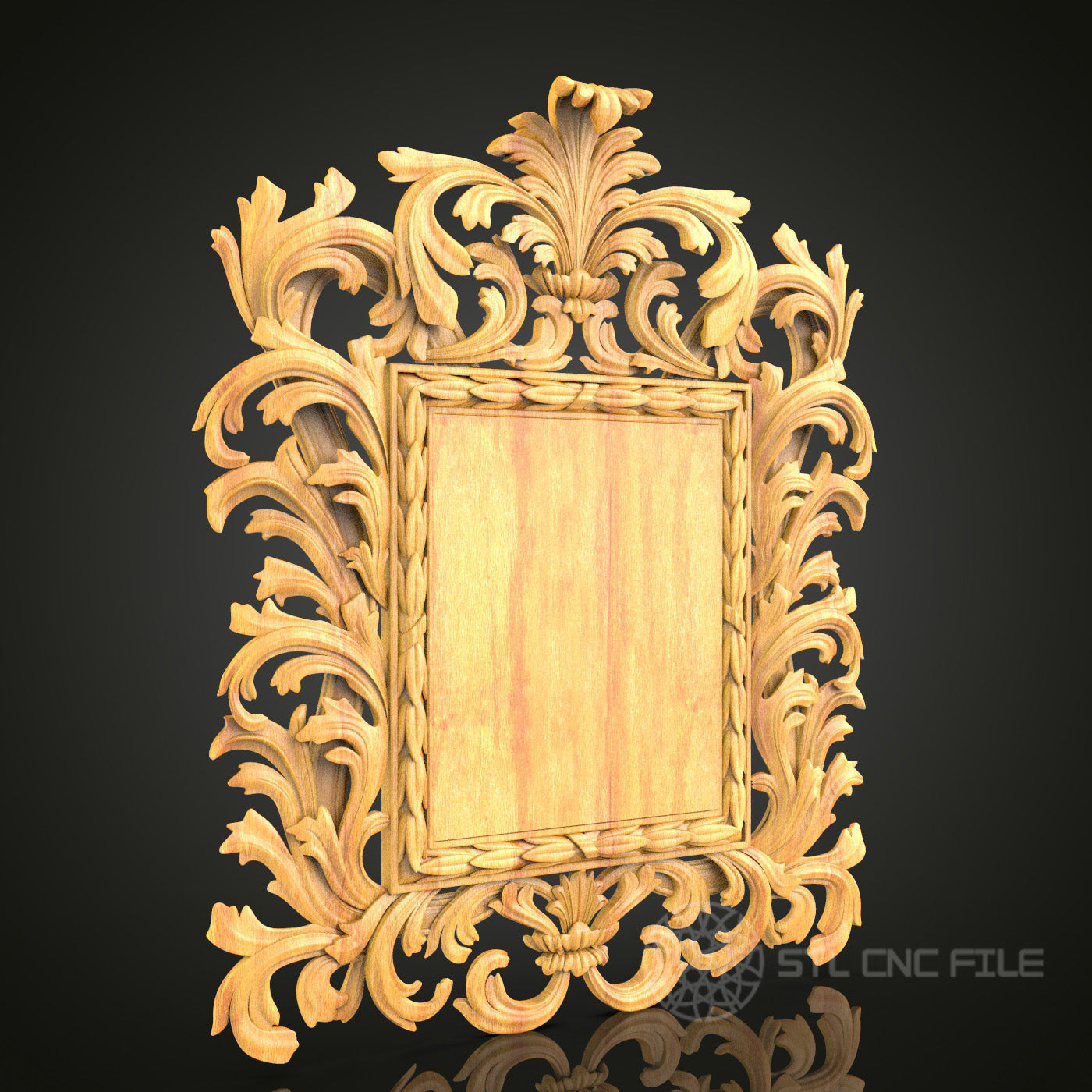 Luxurious Baroque Frame STL Model - CNC Router Files for Artcam, Aspire - Opulent Wood Art, Wall Decor CNC Engraving