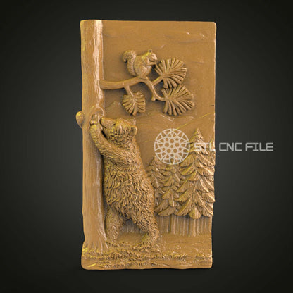 Curious Bear and Squirrel 3D STL Model for CNC, Perfect with Artcam & Aspire