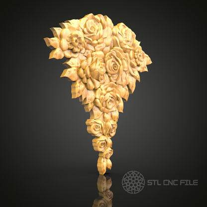 Clustered Roses STL Model for CNC Routers – Exquisite Floral Wood Art