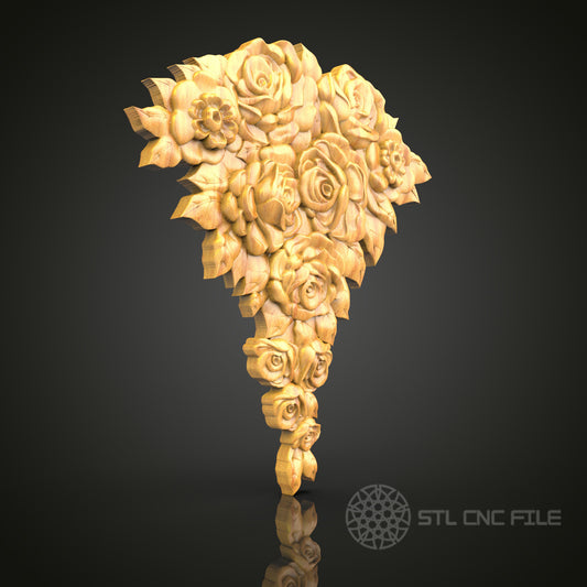 Clustered Roses STL Model for CNC Routers – Exquisite Floral Wood Art