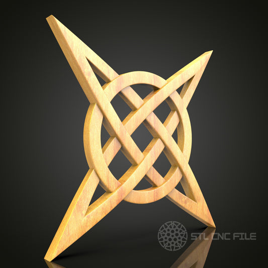 Star Knot Wall Art - Intricate CNC Router STL Model, Compatible with Artcam & Aspire
