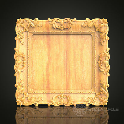 Baroque Elegance Frame STL Model - CNC Router Files for Artcam, Aspire - Classic Wood Art, Wall Decor CNC Engraving