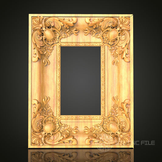 Luxurious Baroque Style Frame STL Model - CNC Router Files for Artcam, Aspire - Opulent Wood Art, Wall Decor CNC Engraving