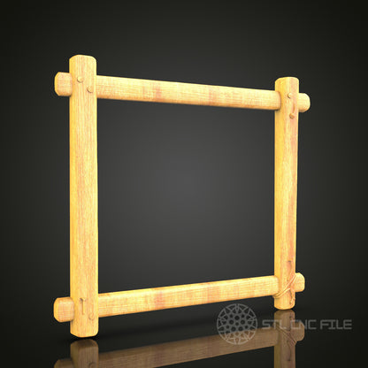 Rustic Log Cabin Frame STL Model - CNC Router Files for Artcam, Aspire - Natural Wood Art, Wall Decor CNC Engraving