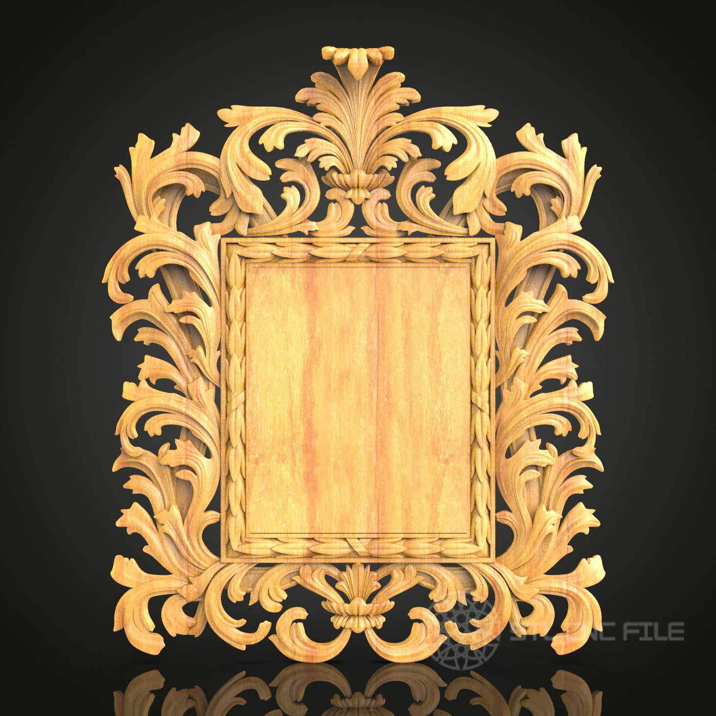 Luxurious Baroque Frame STL Model - CNC Router Files for Artcam, Aspire - Opulent Wood Art, Wall Decor CNC Engraving
