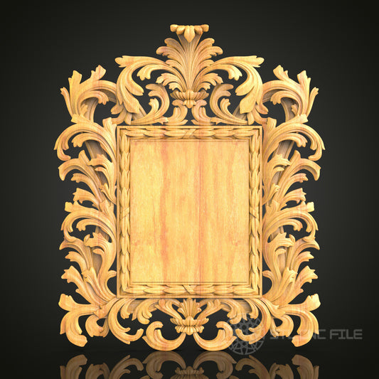 Luxurious Baroque Frame STL Model - CNC Router Files for Artcam, Aspire - Opulent Wood Art, Wall Decor CNC Engraving