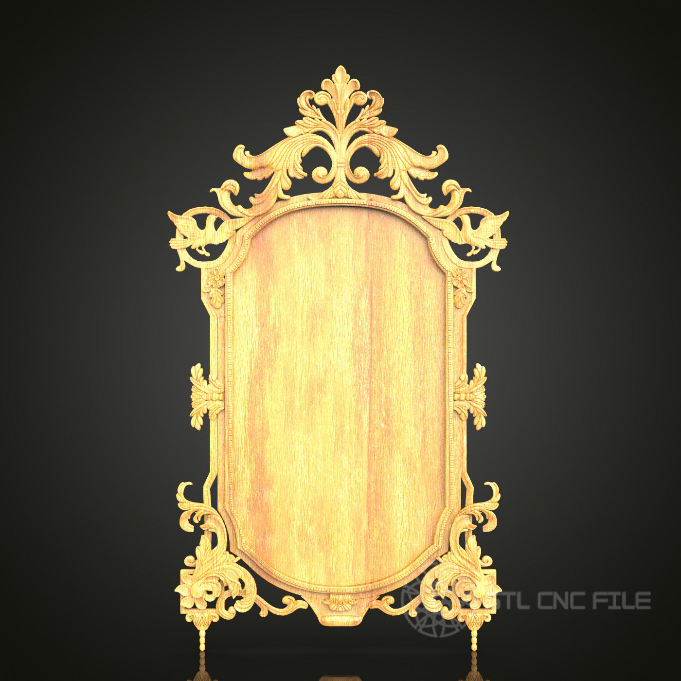 Regal Victorian Frame STL Model - CNC Router Files for Artcam, Aspire - Ornate Wood Art, Wall Decor CNC Engraving