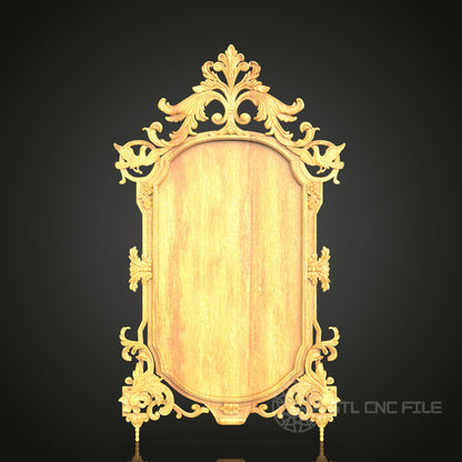 Regal Victorian Frame STL Model - CNC Router Files for Artcam, Aspire - Ornate Wood Art, Wall Decor CNC Engraving