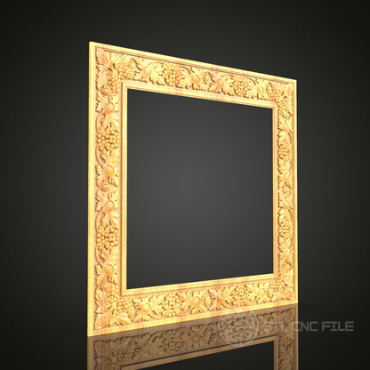 Autumn Abundance Frame STL Model - CNC Router Files for Artcam, Aspire - Rich Harvest Wood Art, Wall Decor CNC Engraving