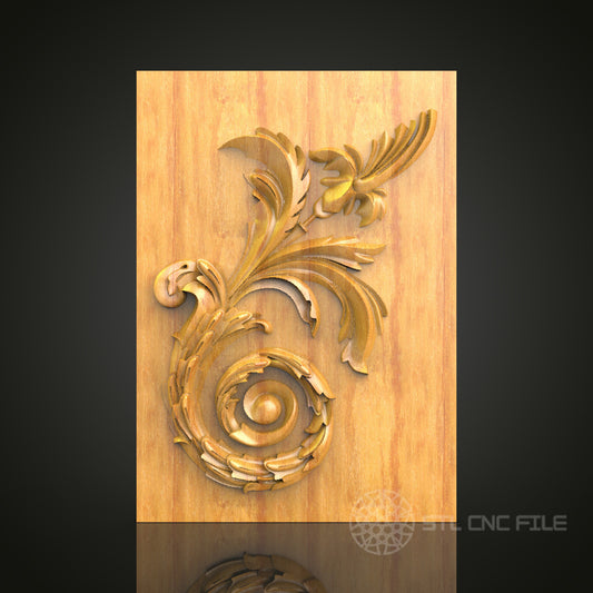 Elegant Baroque Swirl STL Model for CNC Routers – Luxury Wood Art and Wall Decor