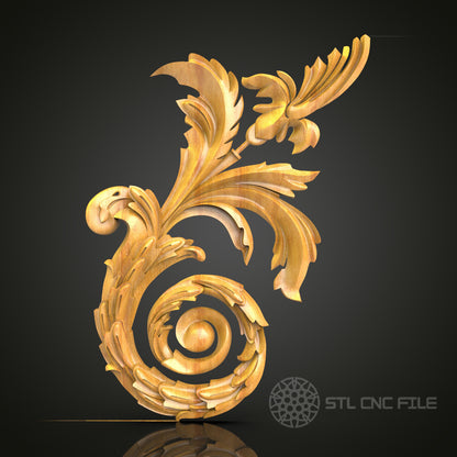 Floral Elegance STL Model for CNC Routers - Perfect for Artcam & Aspire, Sophisticated Wall Decor