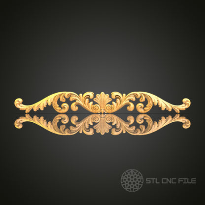 Opulent Golden Scrollwork CNC Router Engraver STL Model – Perfect for Artcam & Aspire, Ideal for Elegant Decor