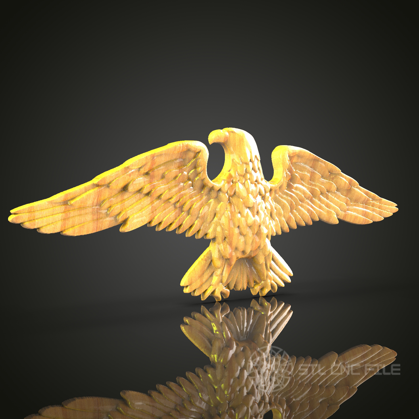 Regal Phoenix Elegance - CNC Router Ready 3D STL Model, Woodworking Engraving File, Artcam Aspire Artistic Wall Decor, Luxurious Wood Art