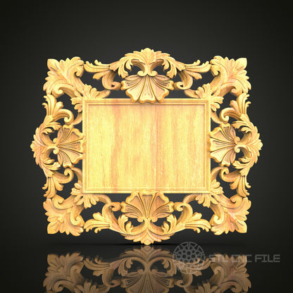 Exquisite Rococo Scroll Frame STL Model - CNC Router Files for Artcam, Aspire - Ornate Wood Art, Wall Decor CNC Engraving