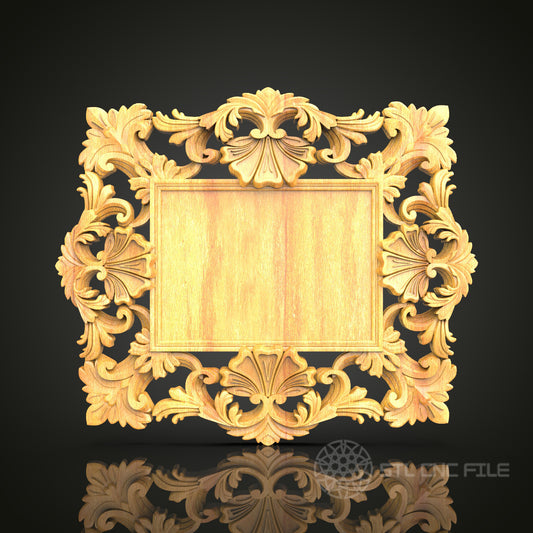 Exquisite Rococo Scroll Frame STL Model - CNC Router Files for Artcam, Aspire - Ornate Wood Art, Wall Decor CNC Engraving