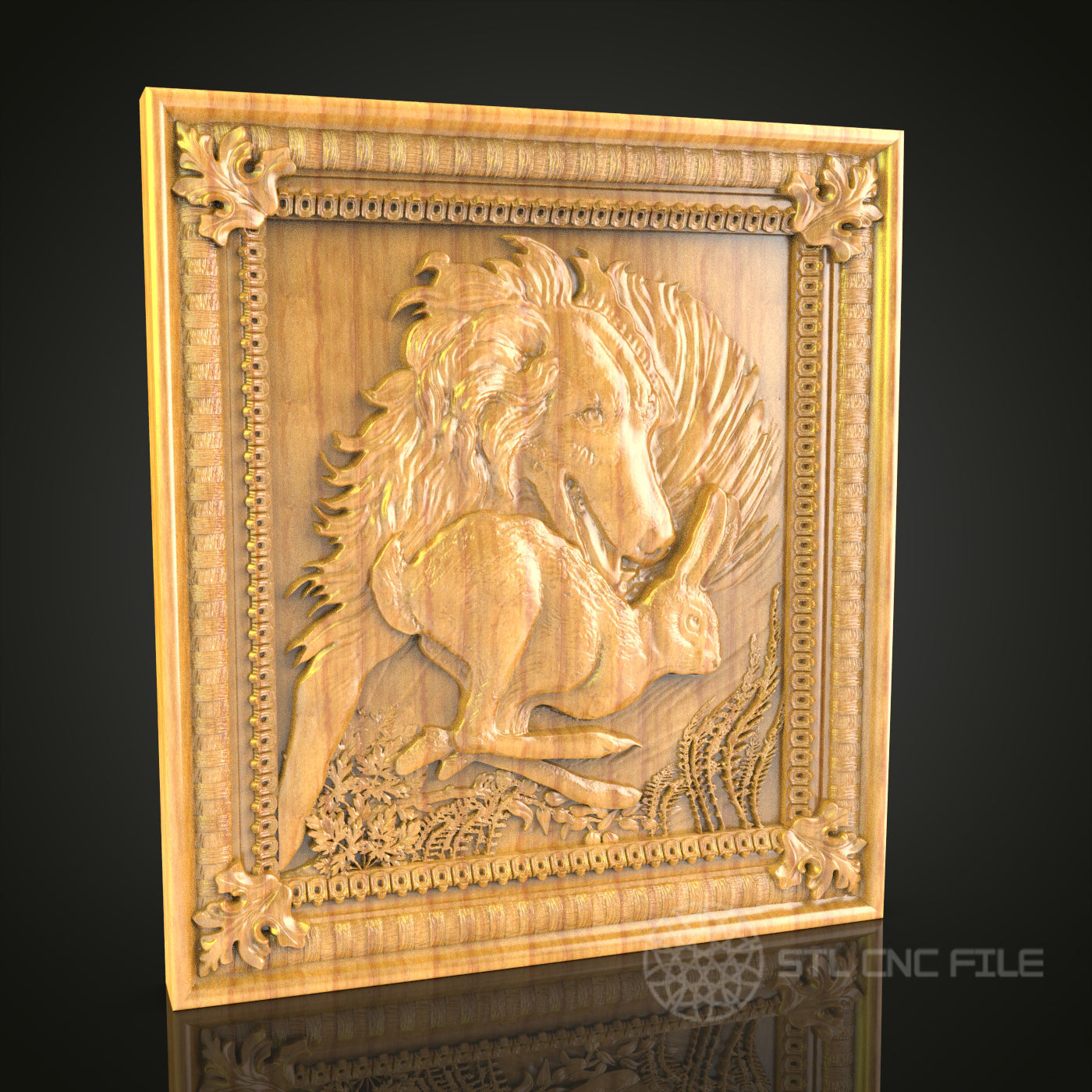 Forest Deer 3D Relief Panel - STL Model for CNC Routers, Artcam, Aspire File, Wood Wall Art
