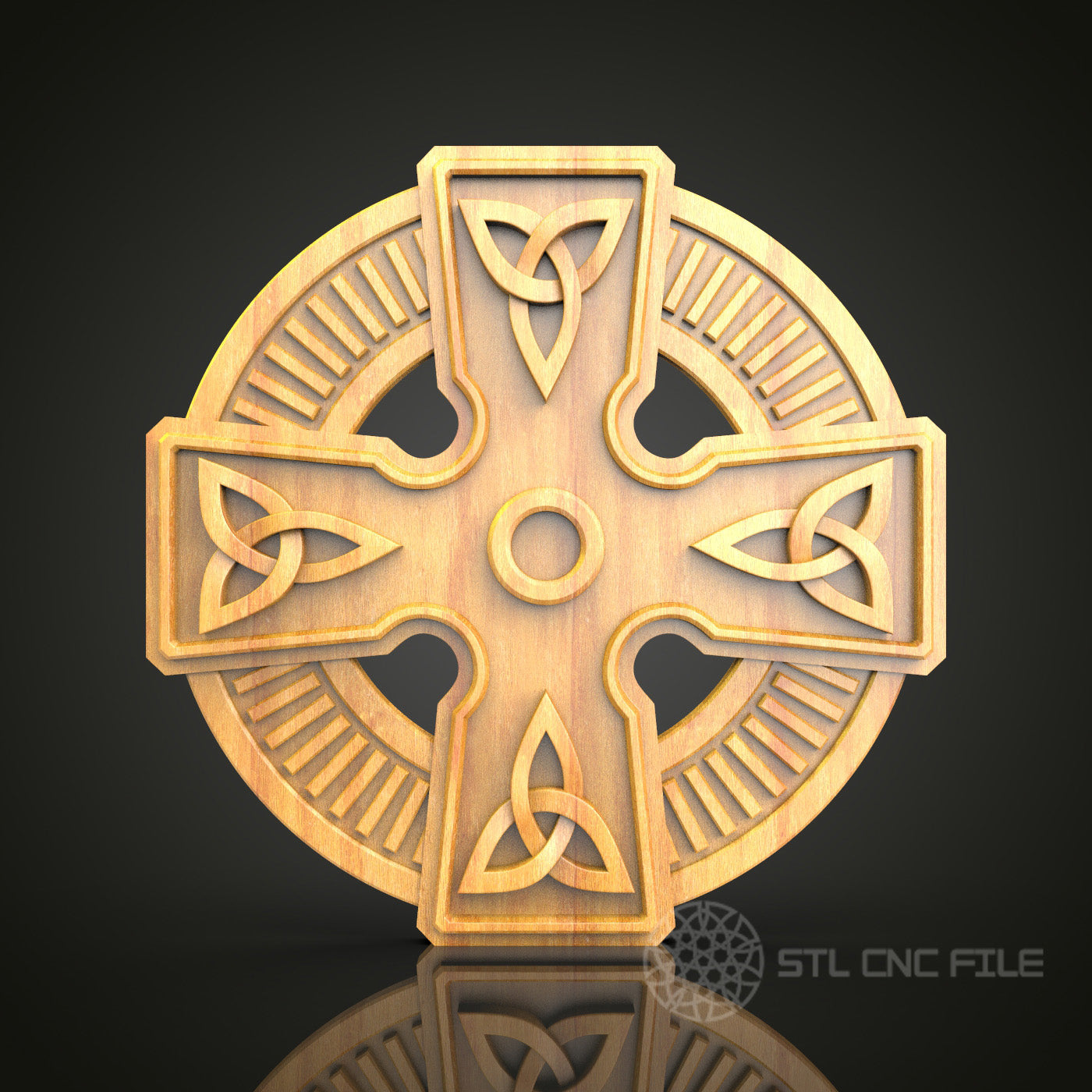Celtic Cross Wall Decor - STL Model for CNC Router Engraving, Artcam, Aspire Files