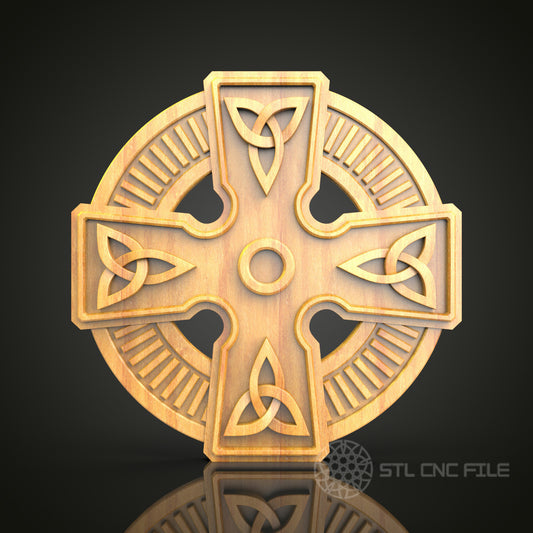 Celtic Cross Wall Decor - STL Model for CNC Router Engraving, Artcam, Aspire Files