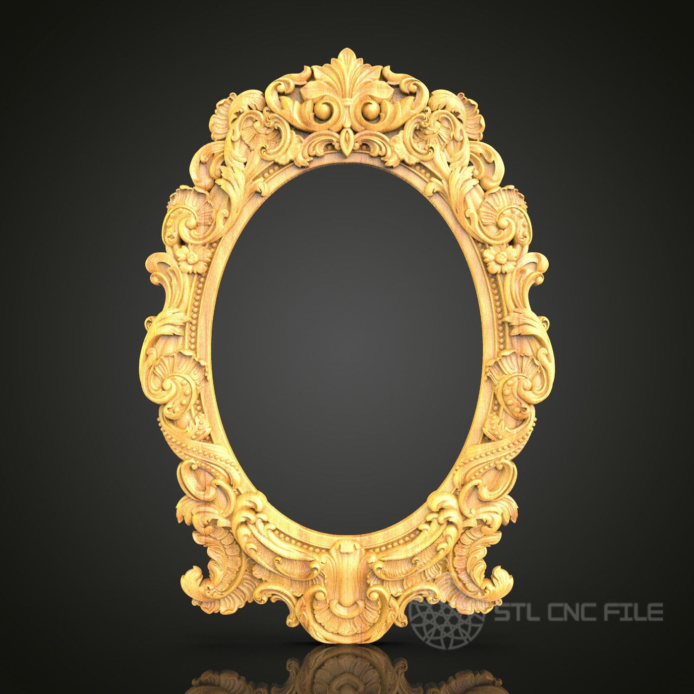 Elegant Floral Wall Decor STL Model | CNC Router Engraver Artcam Aspire Files