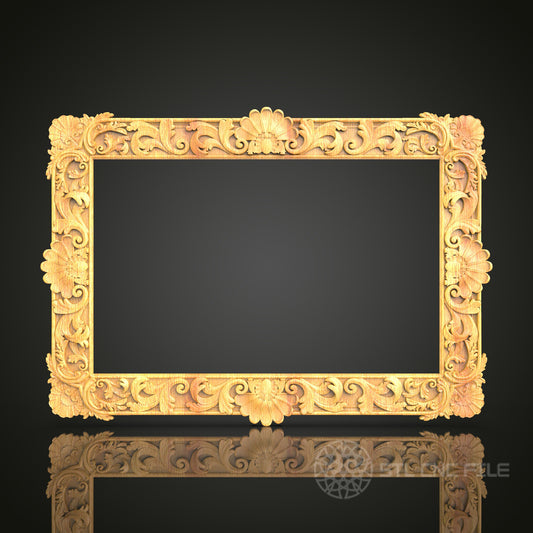 Ornate Carved Frame STL Model - CNC Router Files for Artcam, Aspire - Wood Art, Wall Decor CNC Engraving