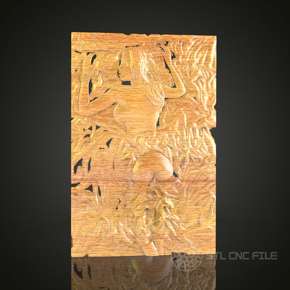 Ethereal Beauty CNC Carved Female Silhouette, STL Model, Artistic Wall Art
