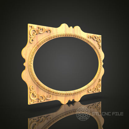 Classic Arched Wall Mirror Frame STL for CNC, Digital File for Router and Engraver