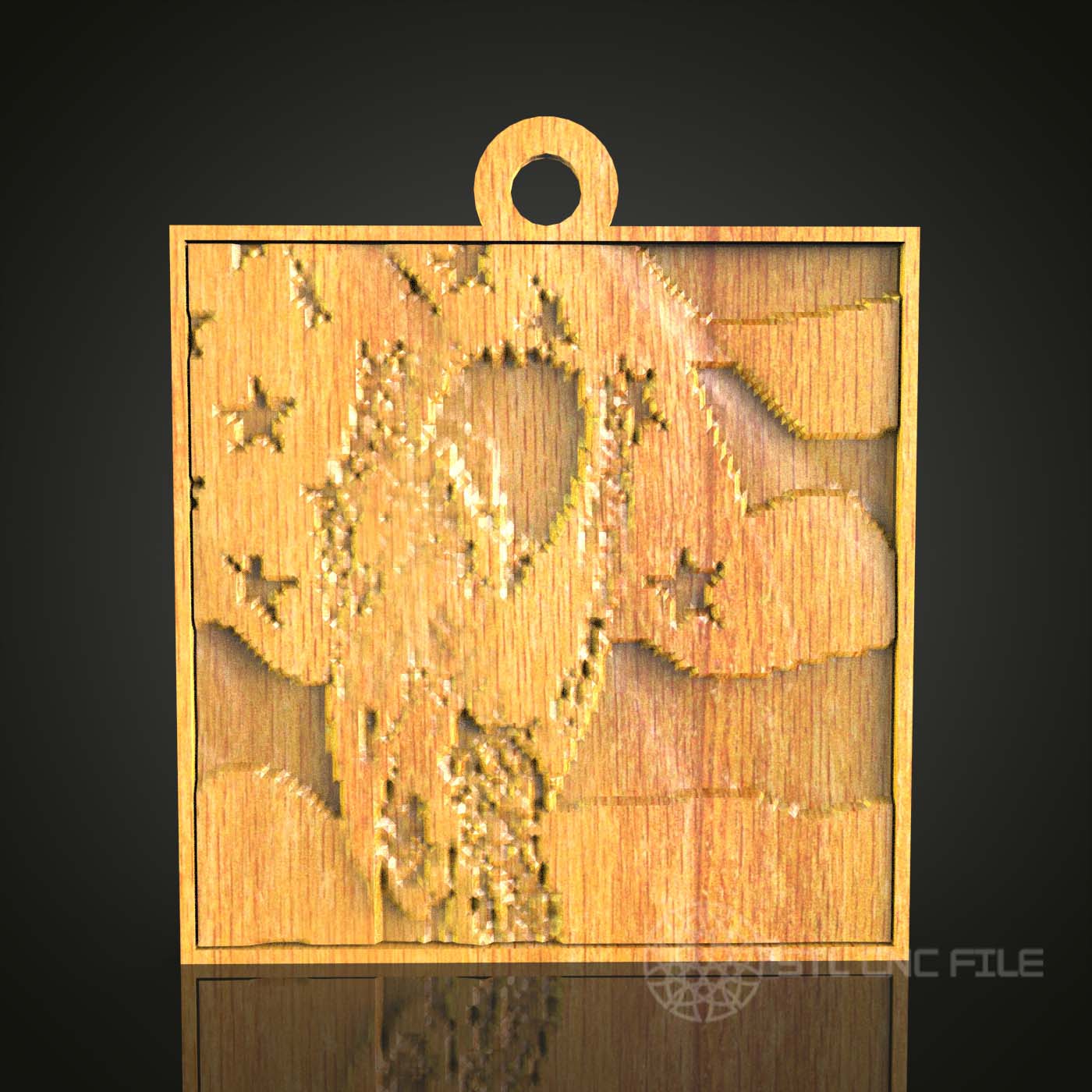 Eagle and Flag 3D Pendant - STL Model for CNC Router Engraver, Artcam, Aspire, CNC Files, Wood Art Decor