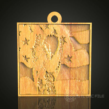 Eagle and Flag 3D Pendant - STL Model for CNC Router Engraver, Artcam, Aspire, CNC Files, Wood Art Decor