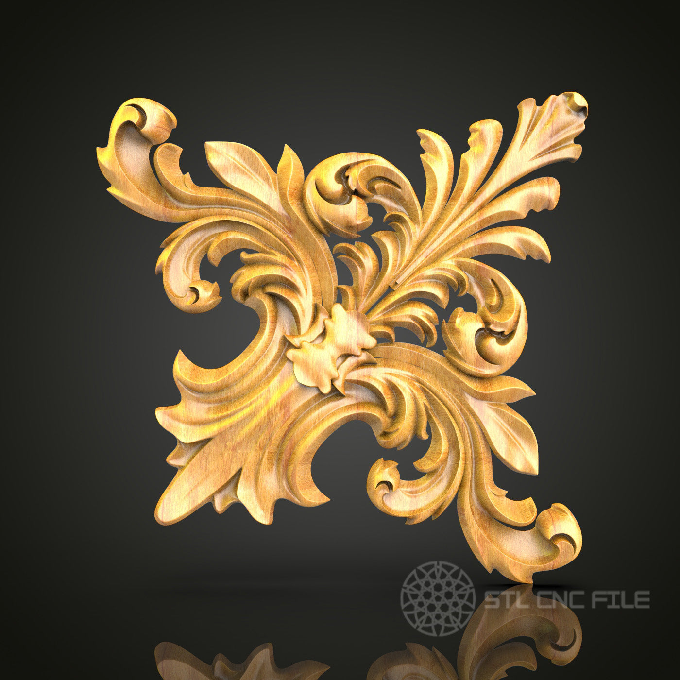 Classic Rococo Shield STL Model for CNC Routers - Ideal for Artcam & Aspire, Exquisite Home Decor
