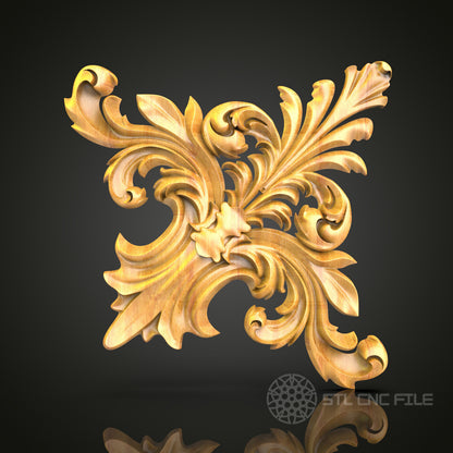 Classic Rococo Shield STL Model for CNC Routers - Ideal for Artcam & Aspire, Exquisite Home Decor