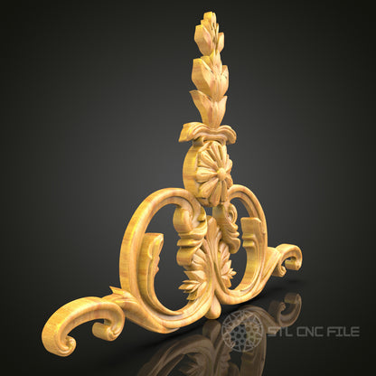 Floral Elegance STL Model for CNC Routers - Perfect for Artcam & Aspire, Sophisticated Wall Decor