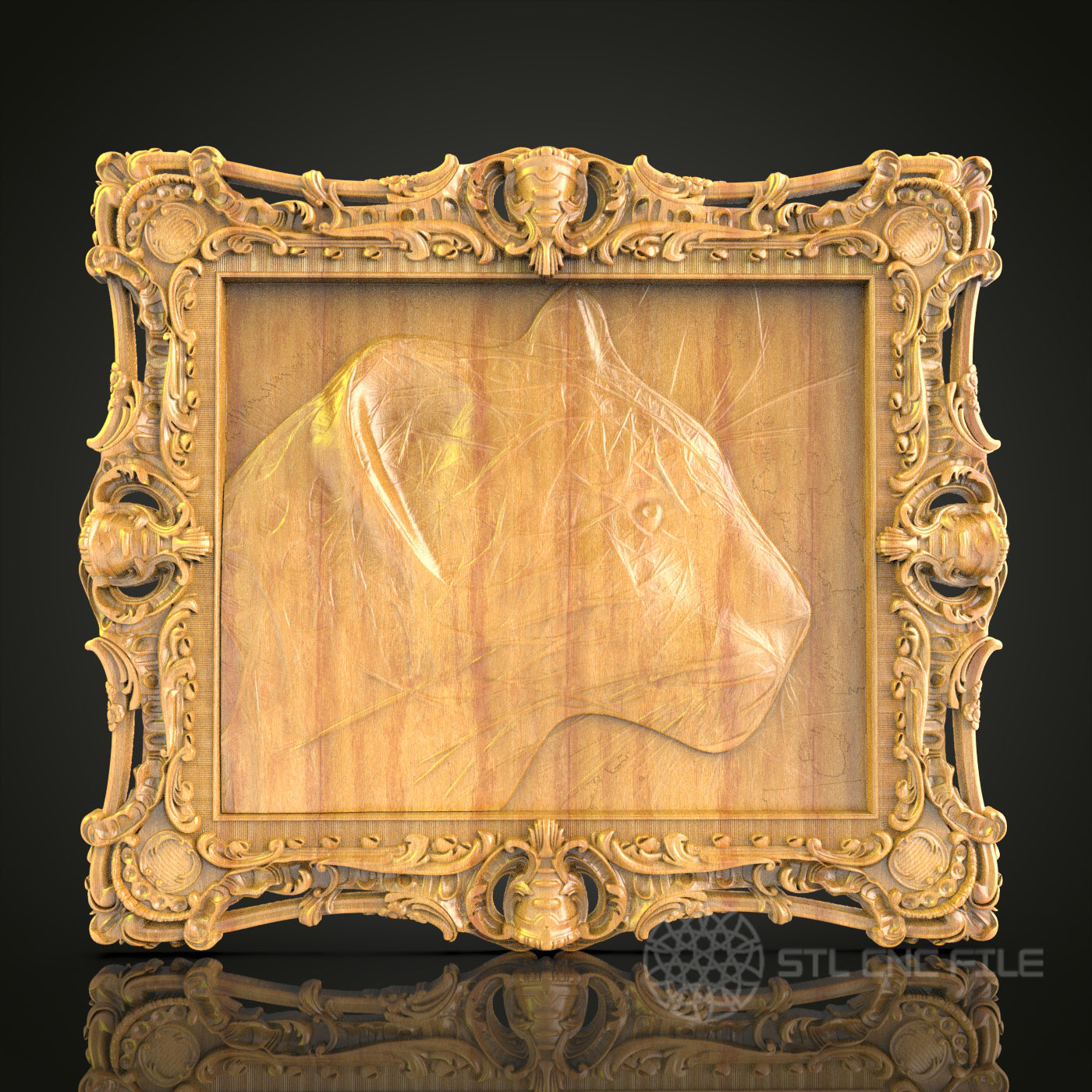 Elegant Wooden Wall Art - CNC Router Engraved, Versatile STL Model for Artcam/Aspire