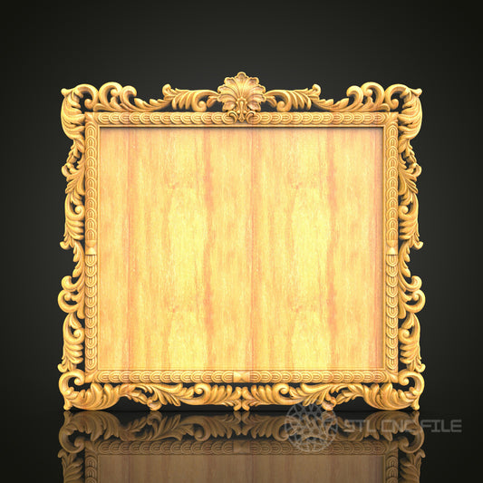 Regal Rococo Frame STL Model - CNC Router Files for Artcam, Aspire - Ornate Wood Art, Wall Decor CNC Engraving