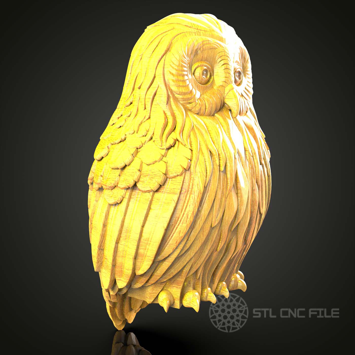Spread-Wing Owl CNC STL Model, Artcam & Aspire, Woodworking Art File, Expansive Wall Decor Design