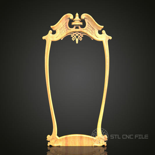 Musical Harp Lyre Frame STL Model - CNC Router Files for Artcam, Aspire - Melodic Wood Art, Wall Decor CNC Engraving